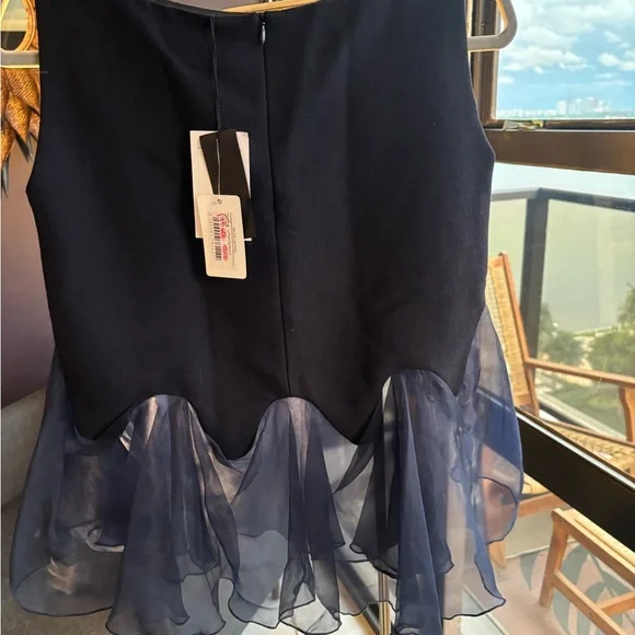 NWT Gaiofatto designer Navy Blue Sleeveless Top - Picture 2 of 5